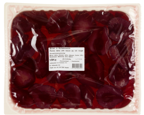 Poires sauce au vin rouge 1.5 kg Ospelt 