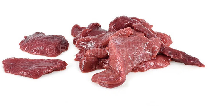 Hirschgeschnetzeltes à la minute 1 kg NZ 10x1kg 7-15g Stk. im Anbruch