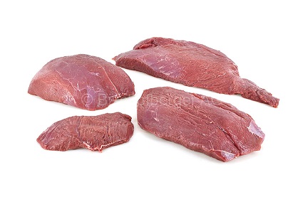 Hirsch-Schnitzelfleisch o/Silberhaut EU 4-teilig 0.8-1.2kg ca 8 kg